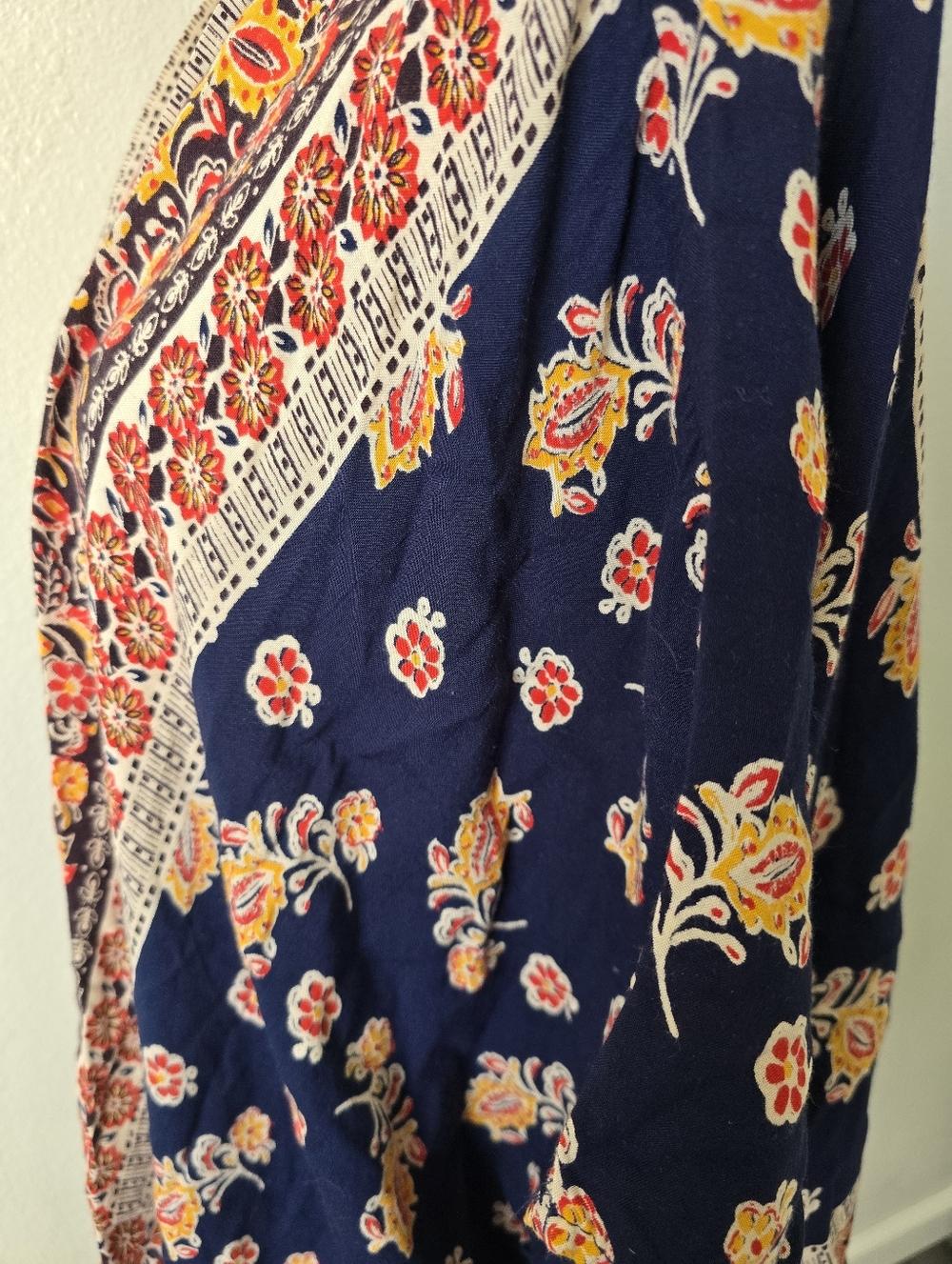 Angie Kimono Women's Open Front Accent Top Boho Rayon Large - Picture 6 of 8